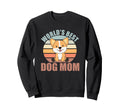 Worlds Best Dog Mom Dog Corgi Sweatshirt - Minimalist Print for Adults - T-Shirt, Sweatshirt, Hoodie