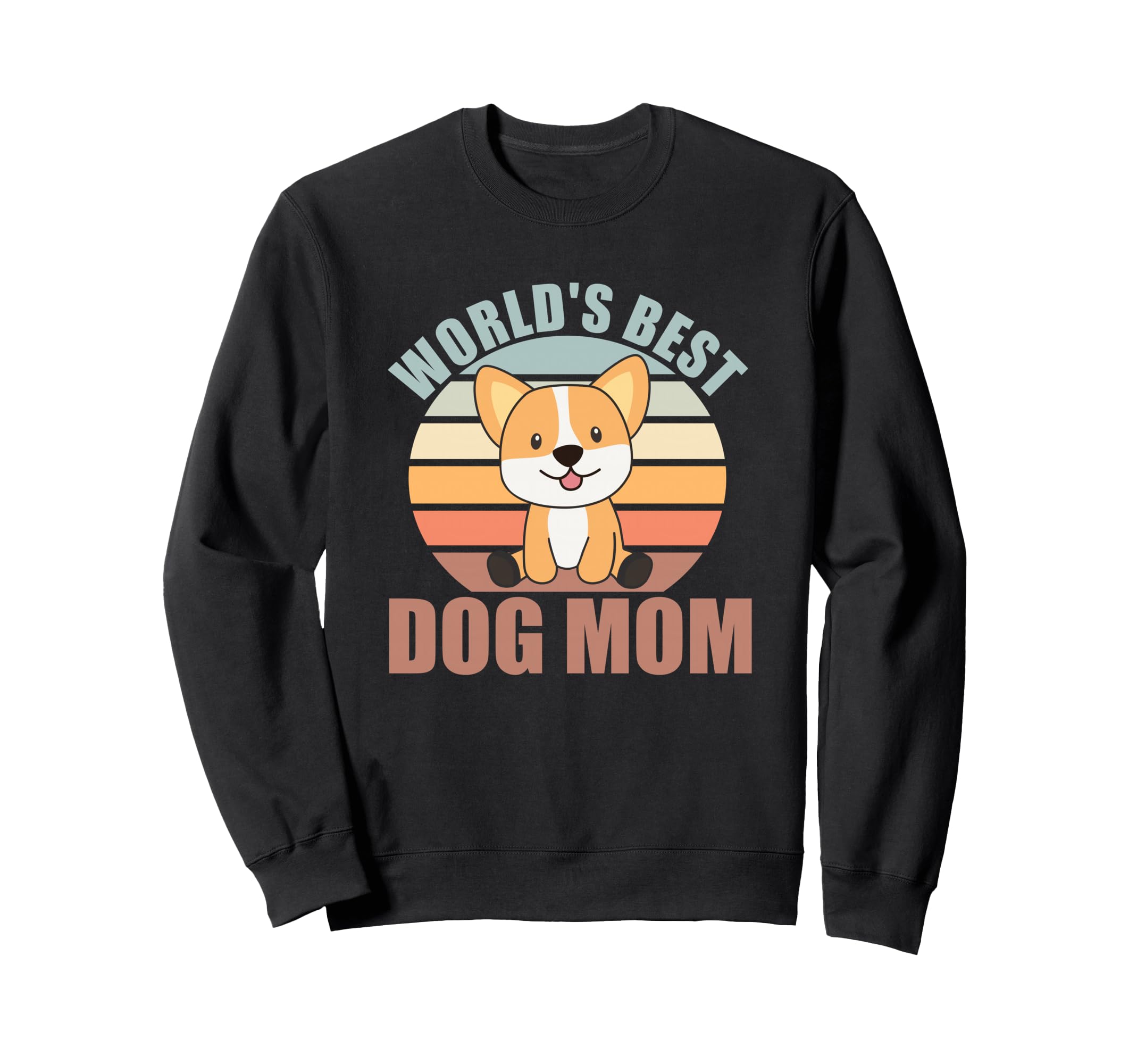 Worlds Best Dog Mom Dog Corgi Sweatshirt - Minimalist Print for Adults - T-Shirt, Sweatshirt, Hoodie