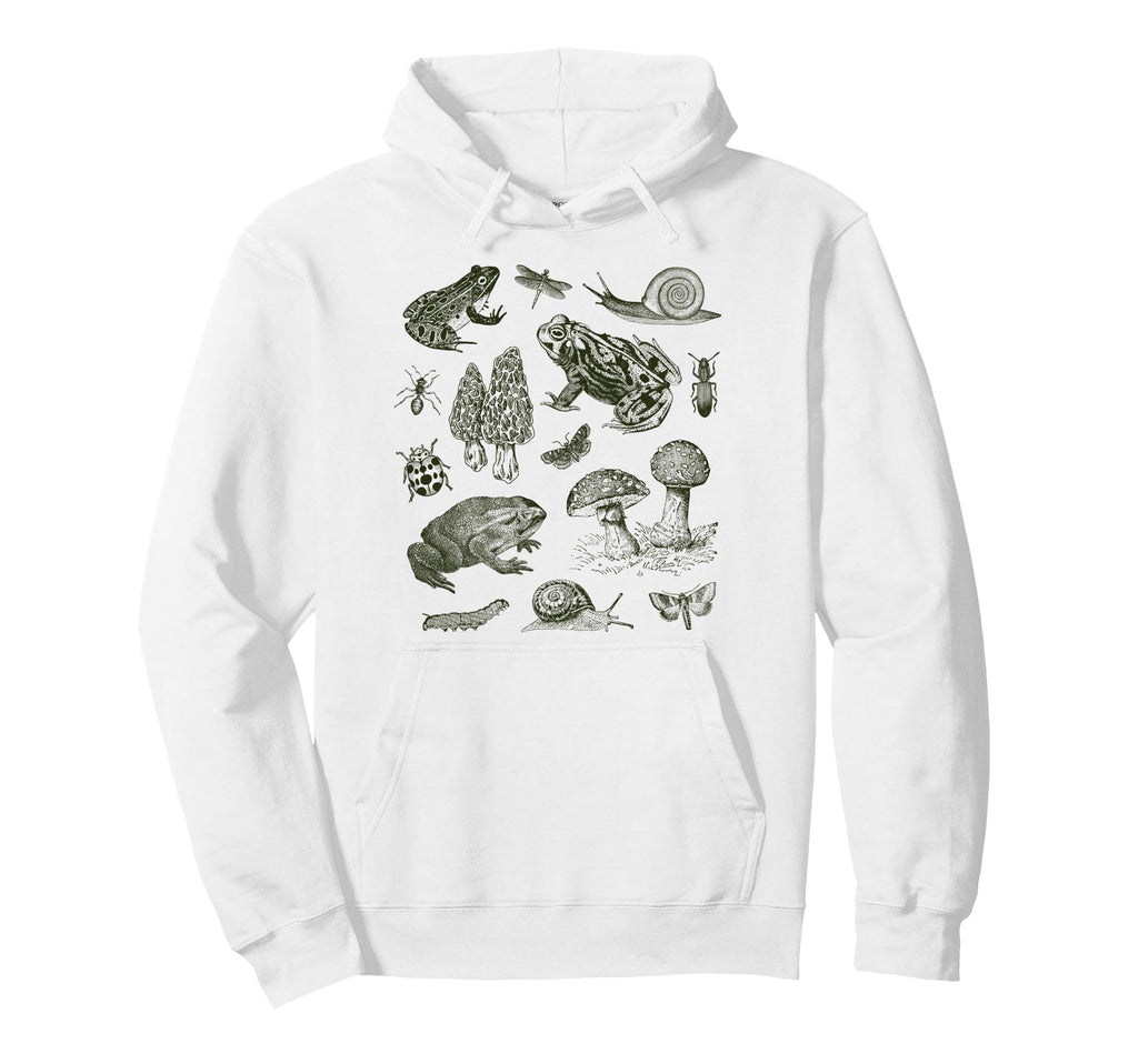 Frog Mushroom 90S Dark Academia Hoodie - Aesthetic Graphic for Adults - T-Shirt, Sweatshirt, Hoodie