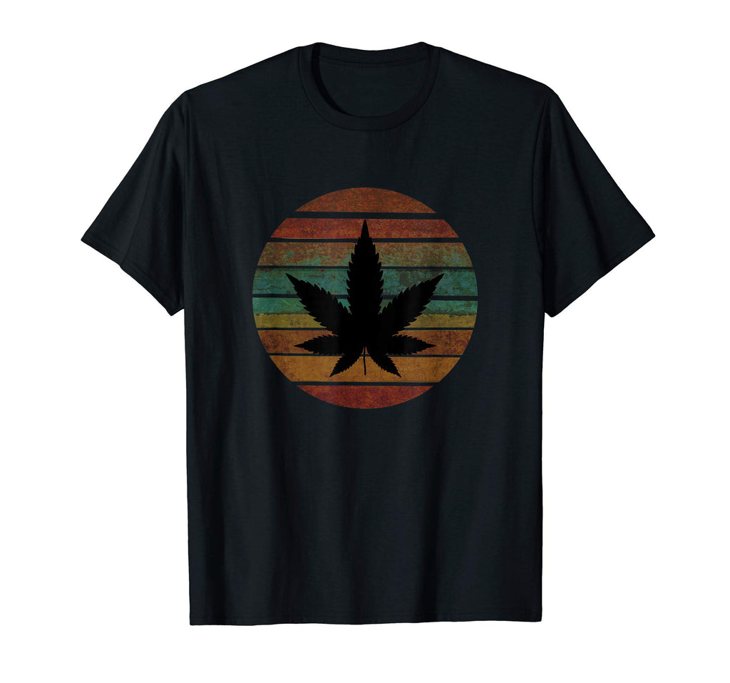 Pot Leaf Distressed Sunset T-Shirt - Fun Novelty Design Men Women - T-Shirt, Sweatshirt, Hoodie