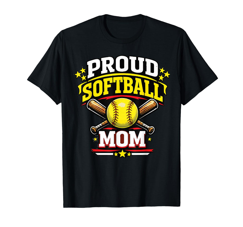 Proud Softball Mom Game Day Softball T-Shirt - Unique Graphic for Adults - T-Shirt, Sweatshirt, Hoodie