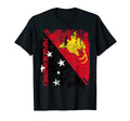 Papua New Guinea Flag Distressed T-Shirt - Aesthetic Graphic Men Women - T-Shirt, Sweatshirt, Hoodie