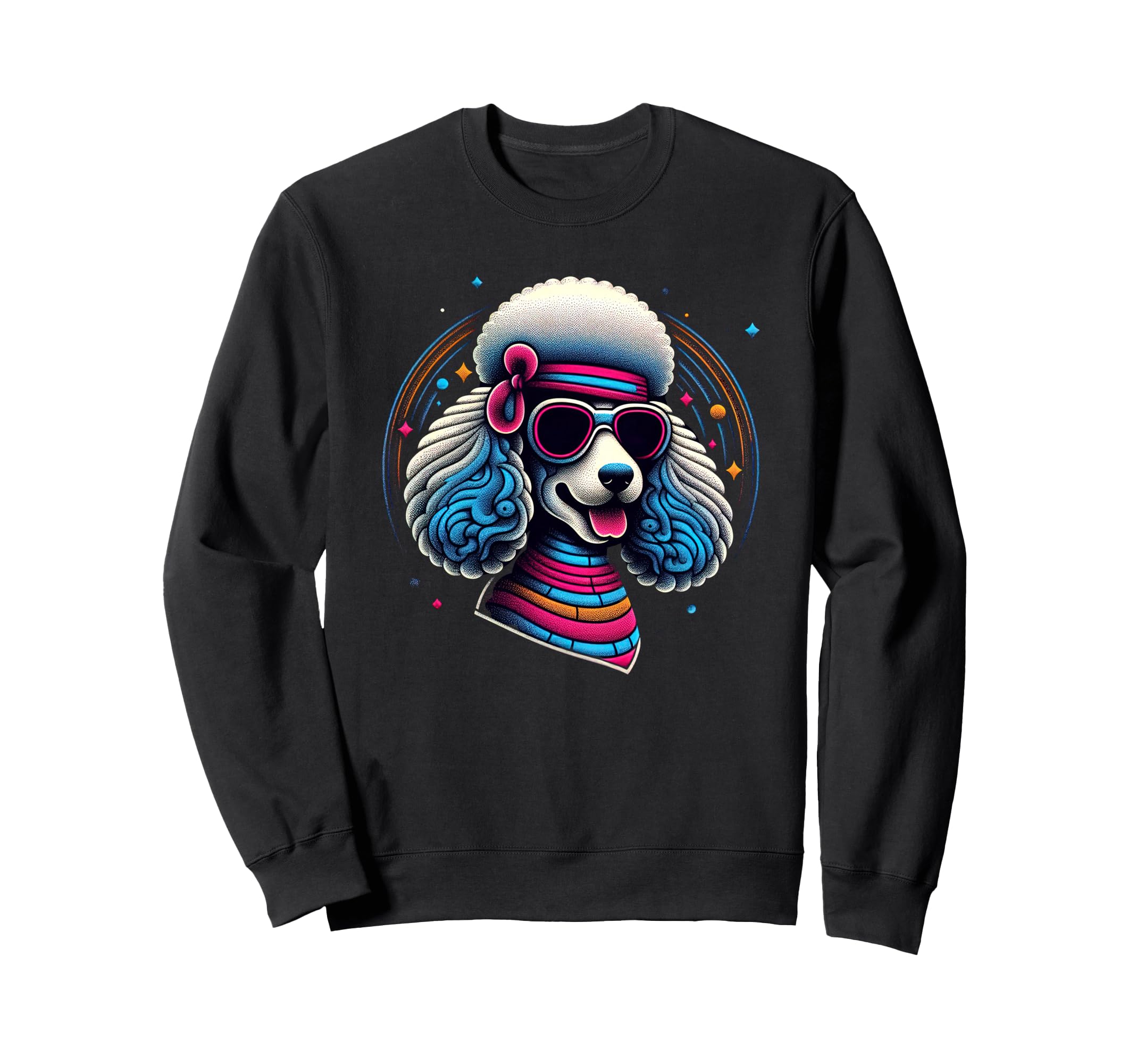 Fun Disco Poodle Groovy Poodle Dog Sweatshirt - Aesthetic Graphic Unisex - T-Shirt, Sweatshirt, Hoodie