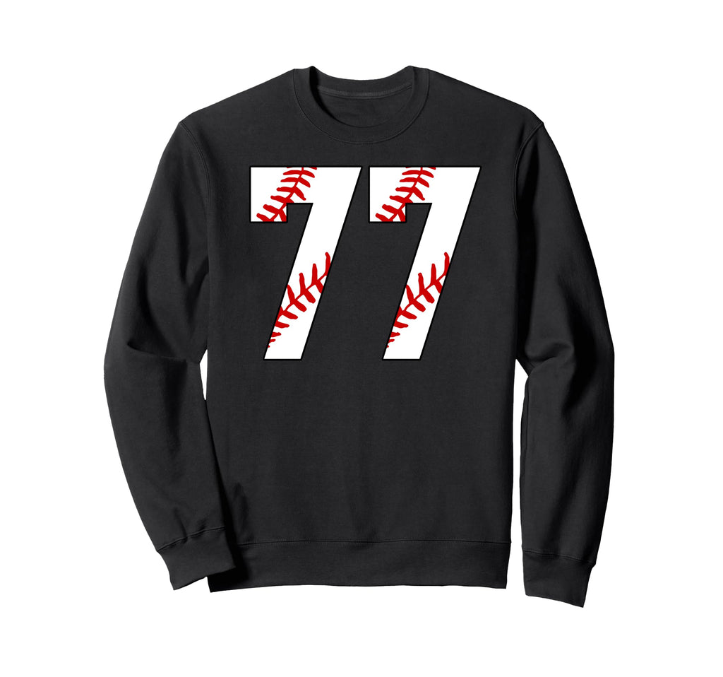 Baseball Mom 77 Jersey Baseball Sweatshirt - Fun Novelty Design Unisex - T-Shirt, Sweatshirt, Hoodie