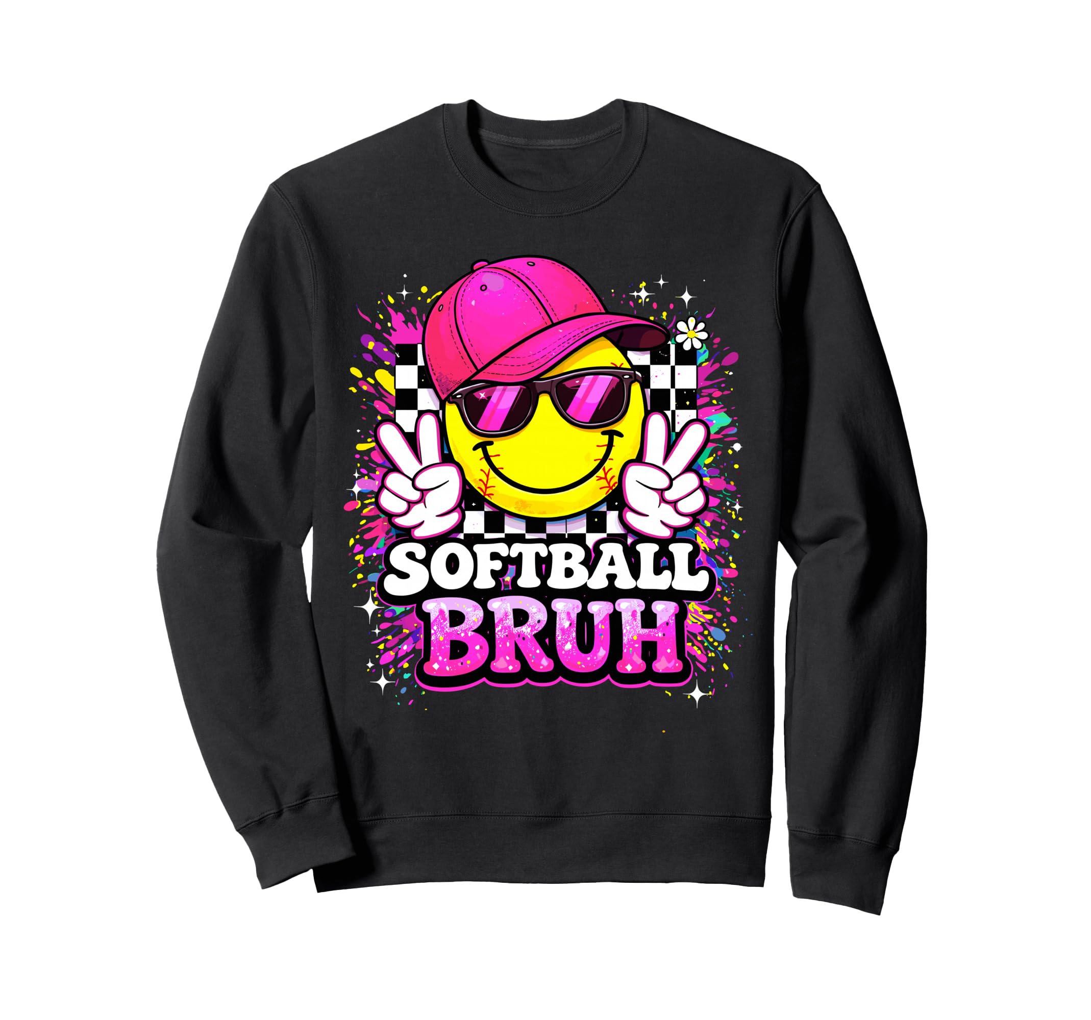 Peace Groovy Softball Mom Game Day Sweatshirt - Novelty Apparel Men Women - T-Shirt, Sweatshirt, Hoodie