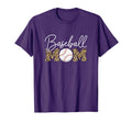 Baseball Mom Leopard Purple T-Shirt - Minimalist Print for Adults - T-Shirt, Sweatshirt, Hoodie