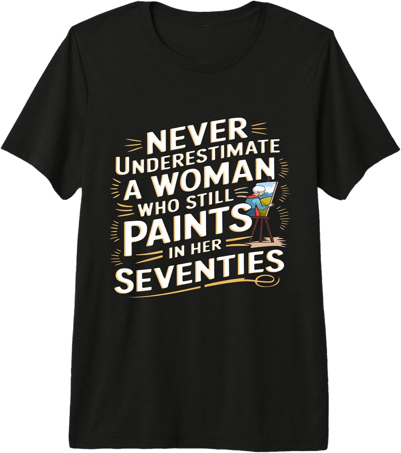 Seventies Woman Painter Strong Creative Power - Adult & Kids T-Shirts, Sweatshirts & Hoodies apparel design preview 1