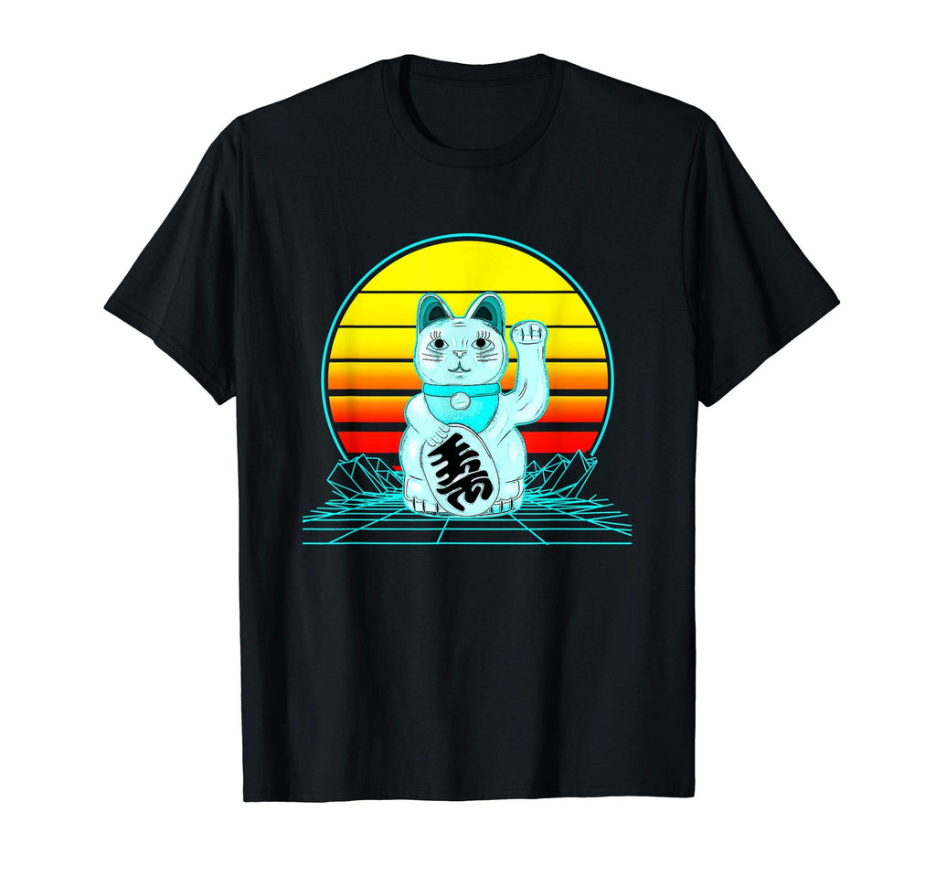 Sunset Lucky Cat T-Shirt - Unique Graphic Unisex - T-Shirt, Sweatshirt, Hoodie