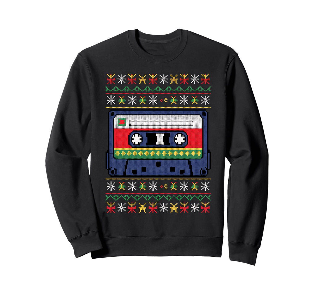 Theme Knitted Cassette Tape Sweatshirt - Trendy Graphic for Adults - T-Shirt, Sweatshirt, Hoodie