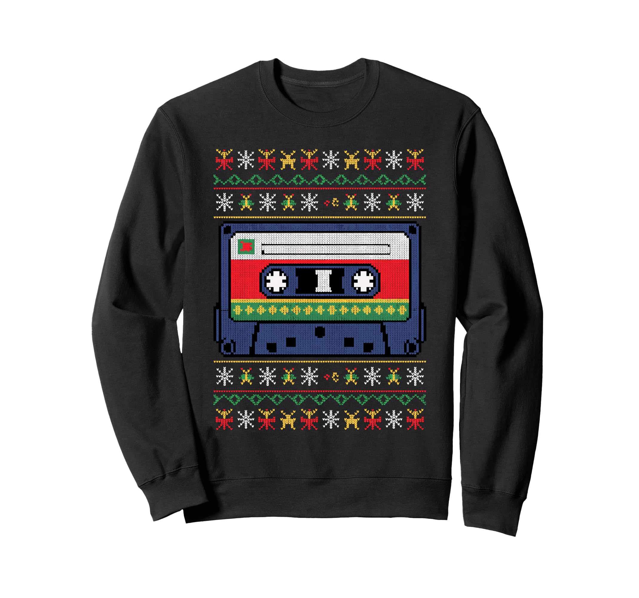 Theme Knitted Cassette Tape Sweatshirt - Trendy Graphic for Adults - T-Shirt, Sweatshirt, Hoodie