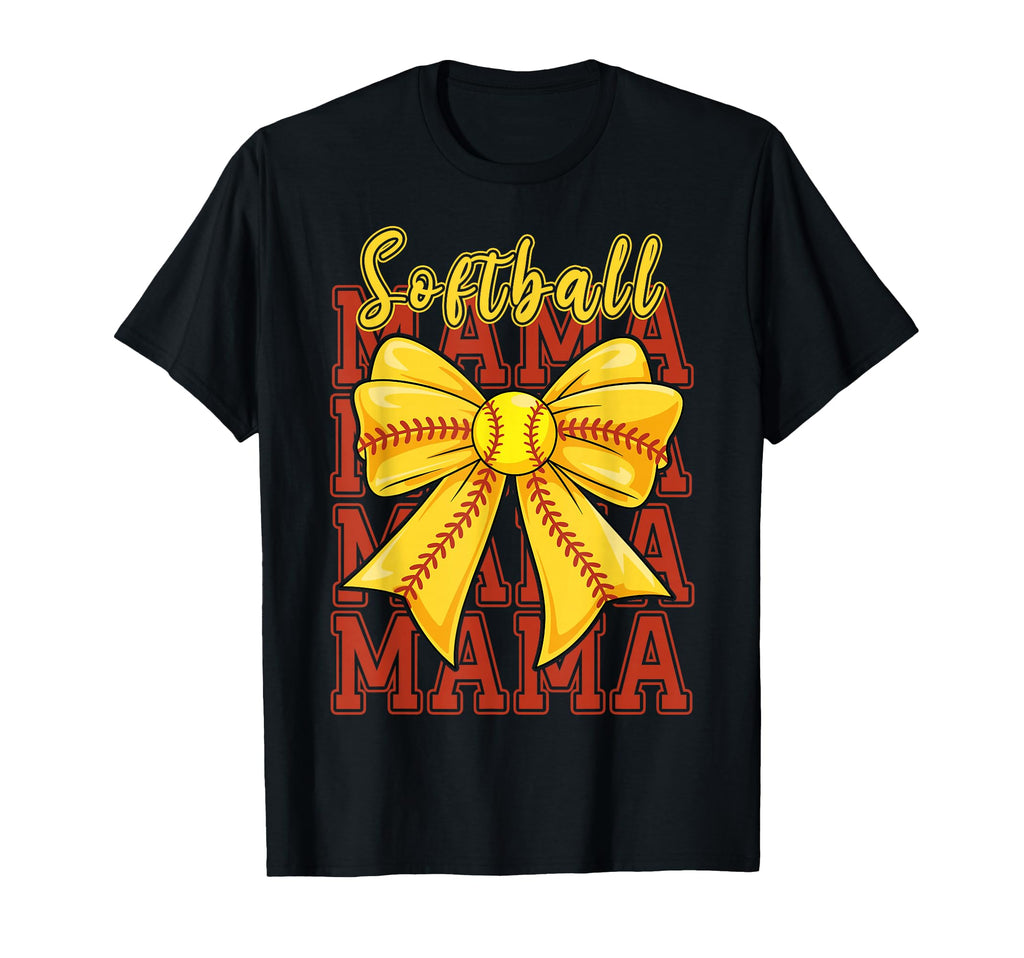 Softball Mama Coquette Bow Game Day T-Shirt - Fun Novelty Design Unisex - T-Shirt, Sweatshirt, Hoodie
