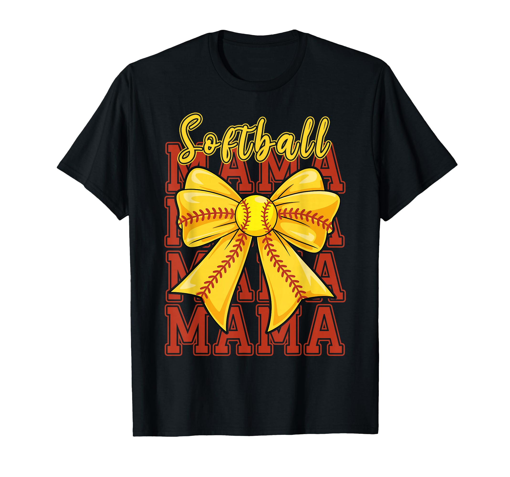Softball Mama Coquette Bow Game Day T-Shirt - Fun Novelty Design Unisex - T-Shirt, Sweatshirt, Hoodie
