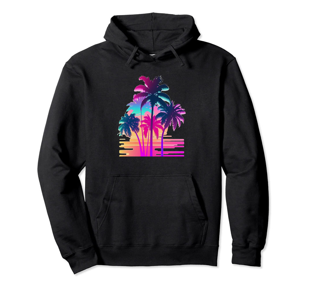 Vaperwave Aesthetic Glitch Palm Hoodie - Fun Novelty Design Men Women - T-Shirt, Sweatshirt, Hoodie
