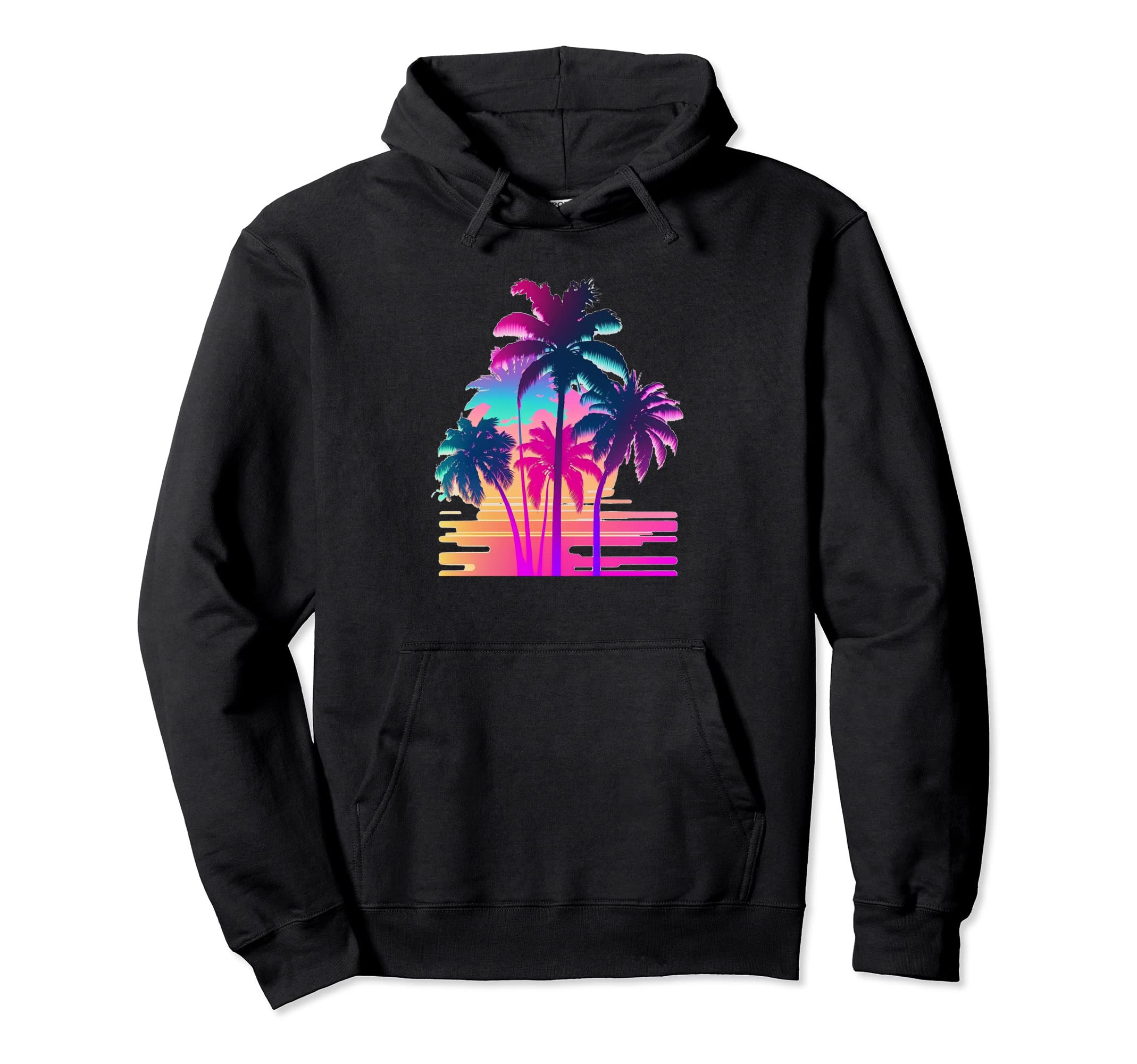 Vaperwave Aesthetic Glitch Palm Hoodie - Fun Novelty Design Men Women - T-Shirt, Sweatshirt, Hoodie
