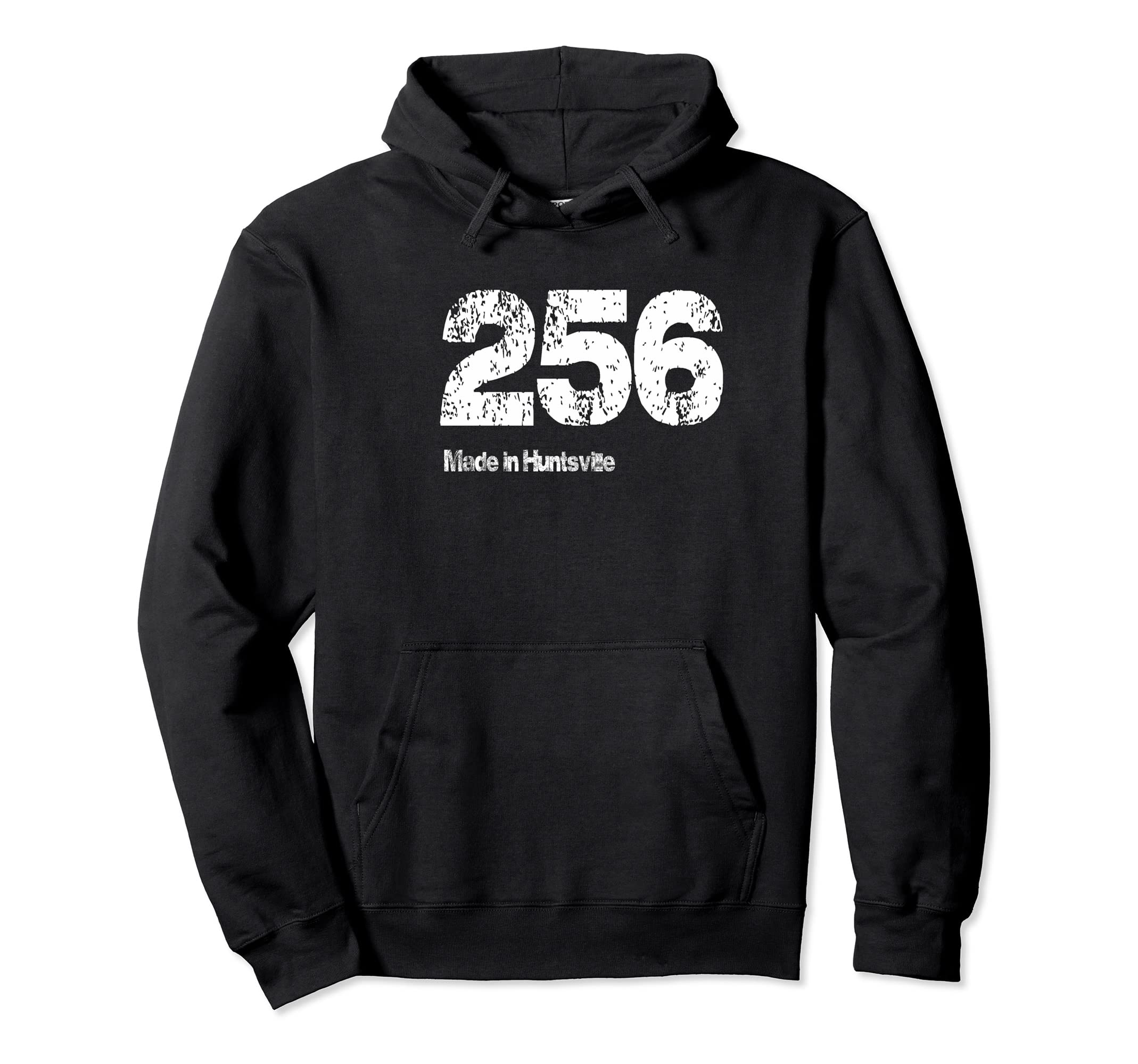 256 Made Huntsville Distressed Hoodie - Unique Graphic Unisex - T-Shirt, Sweatshirt, Hoodie