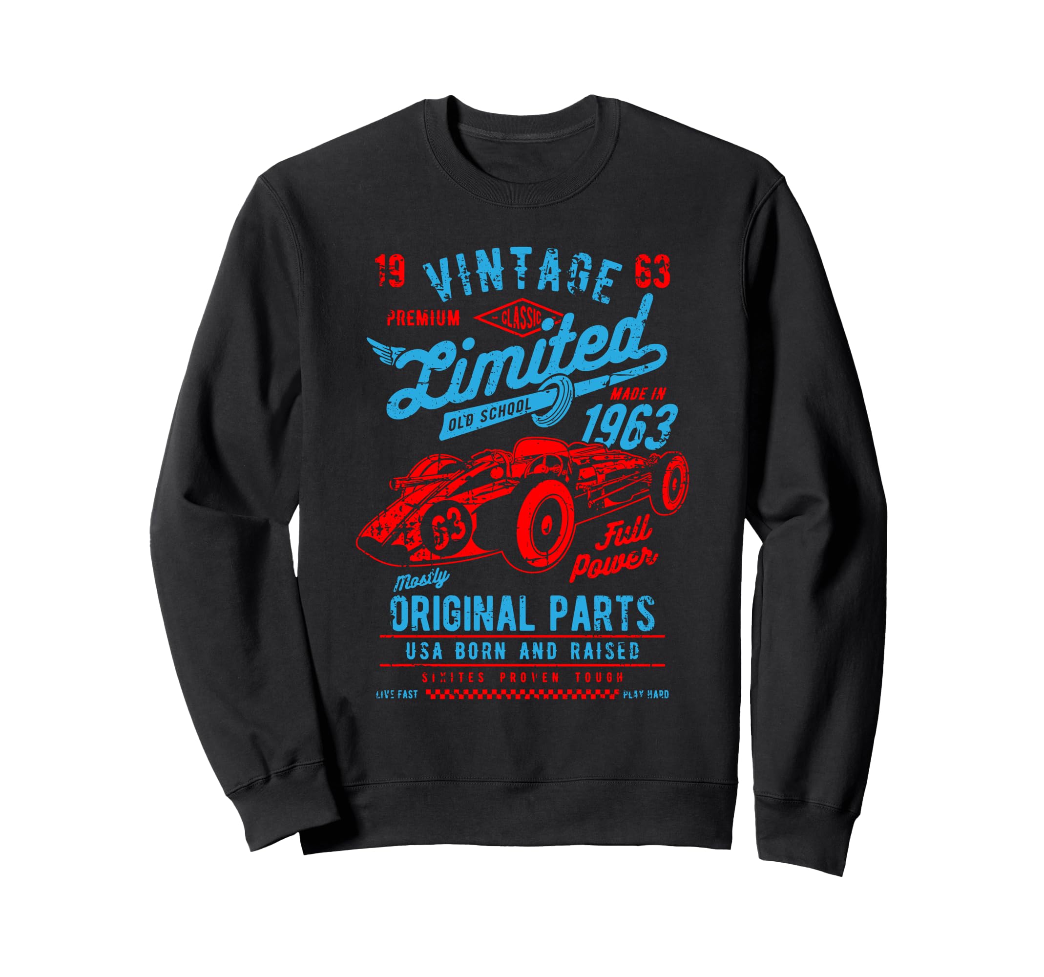 Race Car Distressed Sweatshirt - Graphic Print Men Women - T-Shirt, Sweatshirt, Hoodie