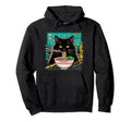Ramen Cat Vaporwave Japanese Aesthetic Hoodie - Trendy Graphic Unisex - T-Shirt, Sweatshirt, Hoodie
