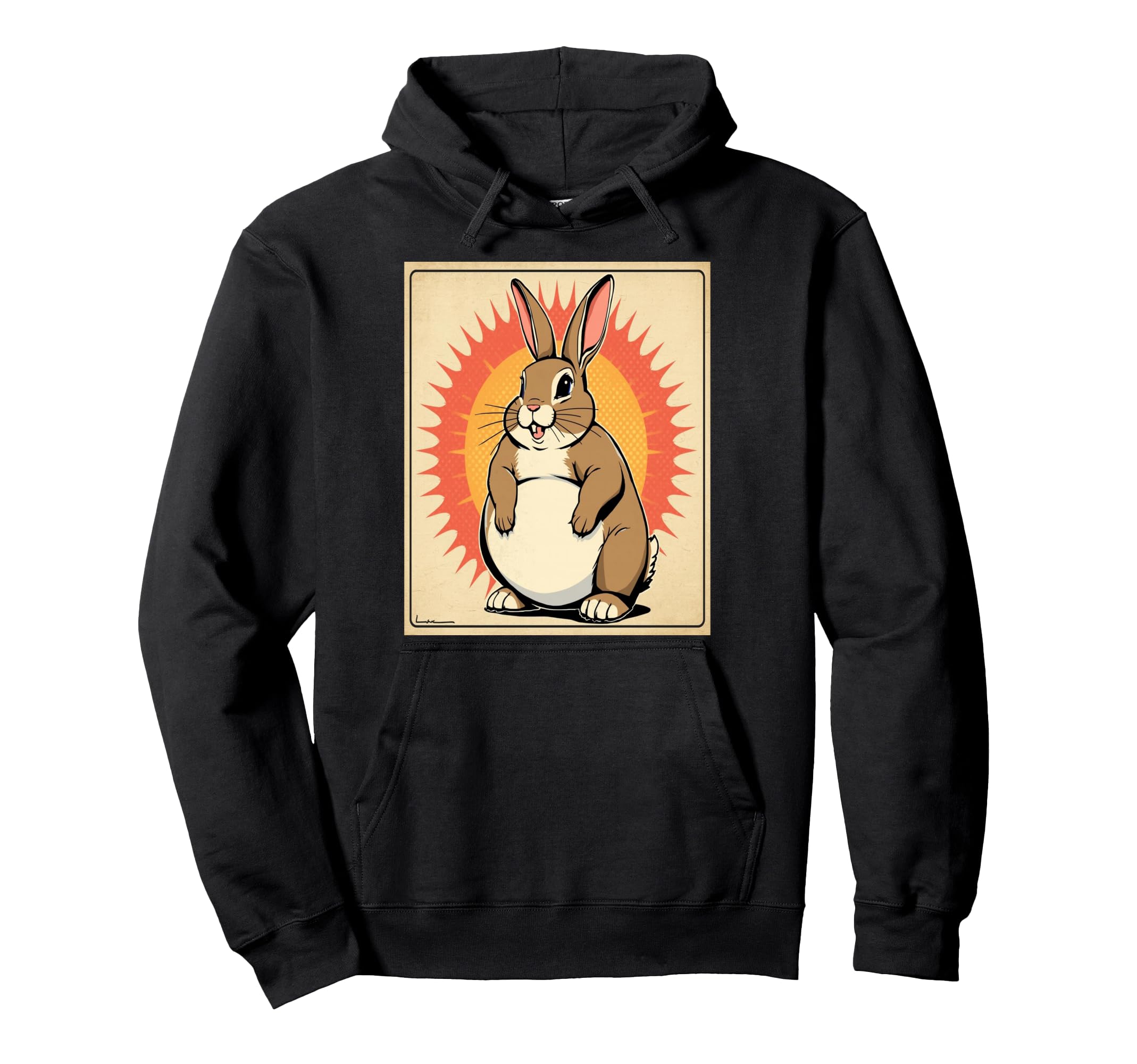 Comic Chubby Rabbit Pop Art Meme Hoodie - Unique Graphic for Adults - T-Shirt, Sweatshirt, Hoodie