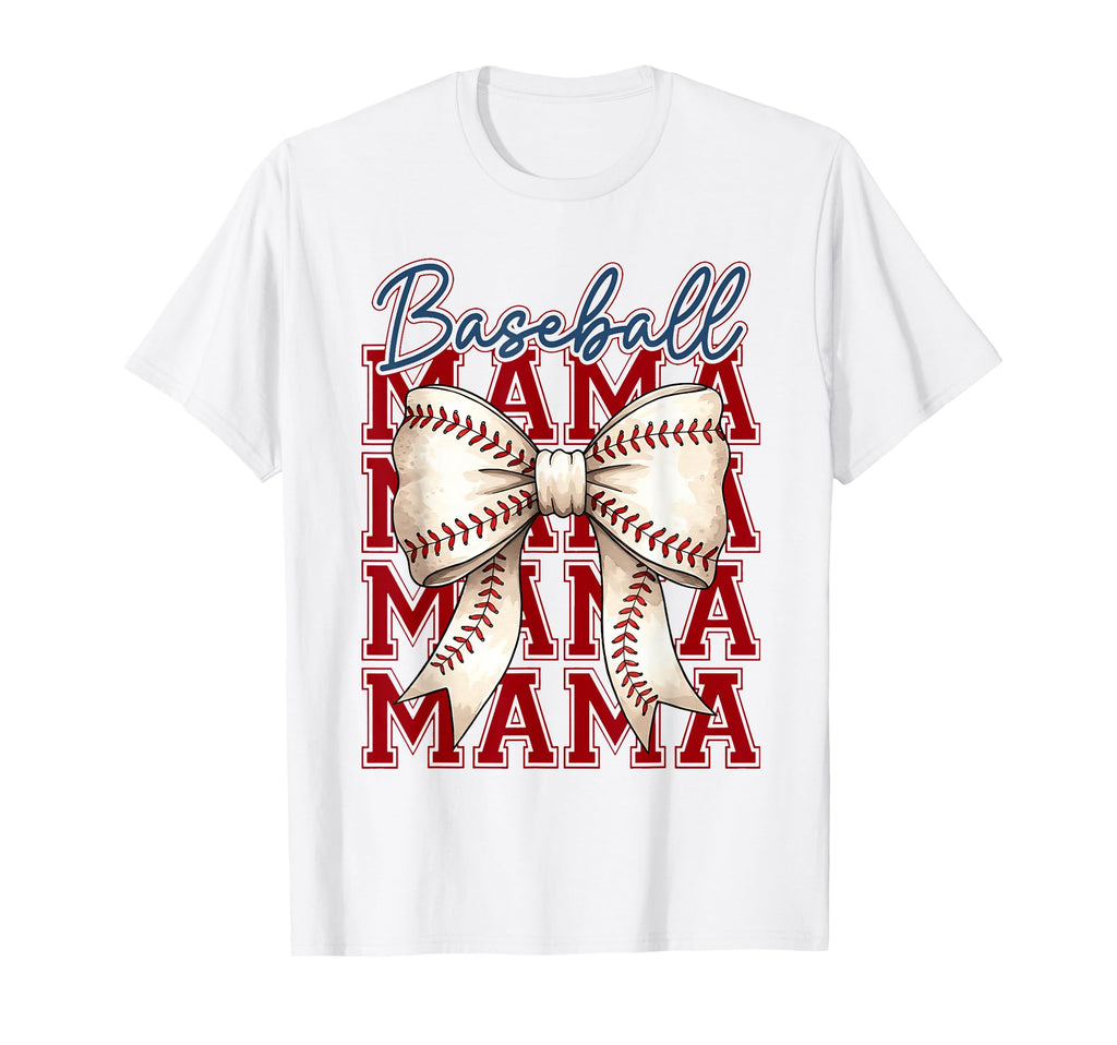 Baseball Mom Coquette Bow Mothers T-Shirt - Aesthetic Graphic for Adults - T-Shirt, Sweatshirt, Hoodie
