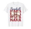Baseball Mom Coquette Bow Mothers T-Shirt - Aesthetic Graphic for Adults - T-Shirt, Sweatshirt, Hoodie