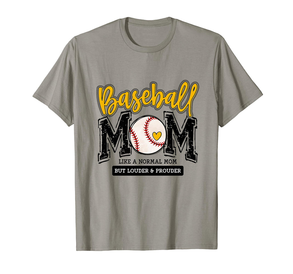 Baseball Mom Yellow Varsity Baseball T-Shirt - Unique Graphic for Adults - T-Shirt, Sweatshirt, Hoodie