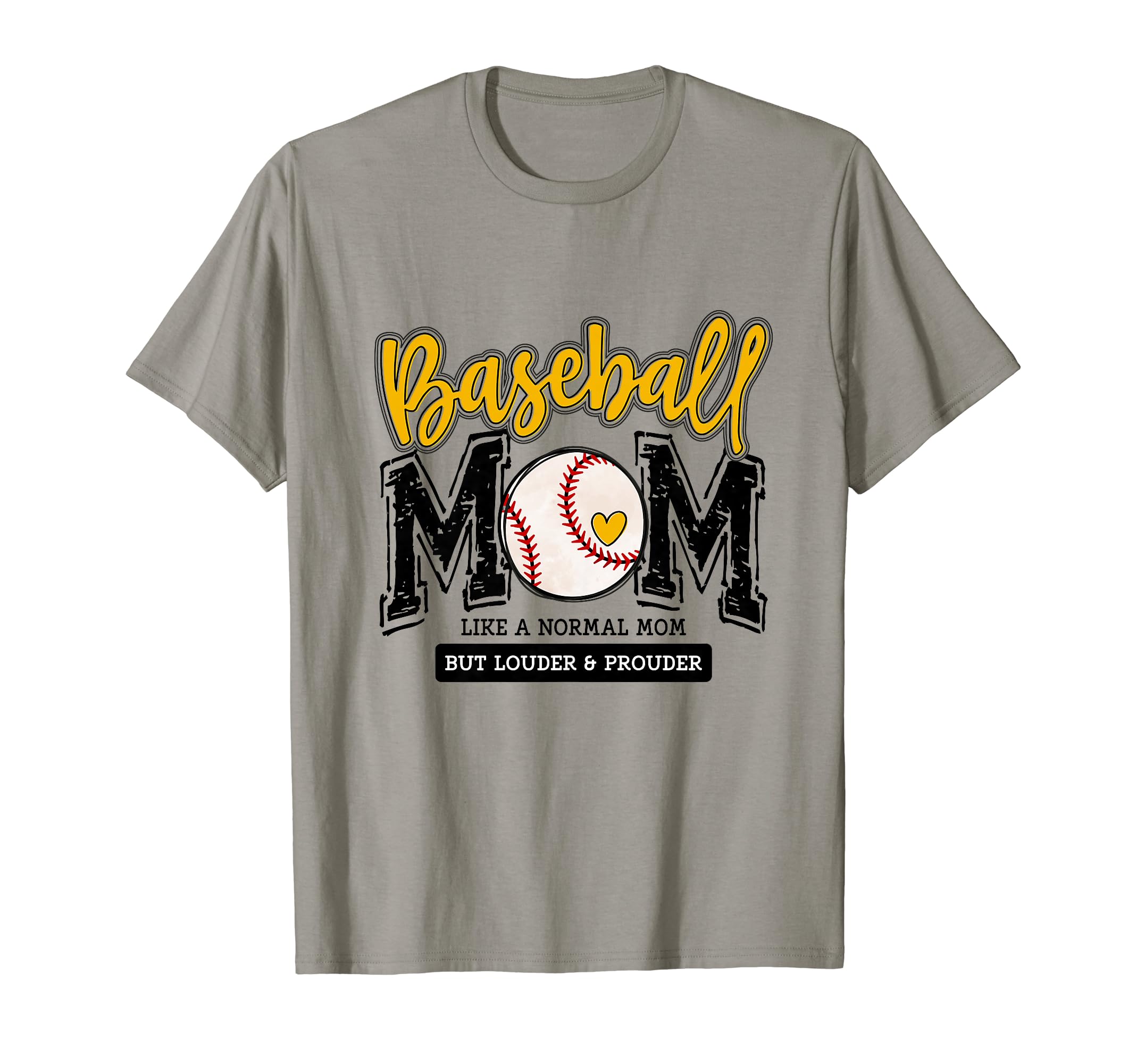 Baseball Mom Yellow Varsity Baseball T-Shirt - Unique Graphic for Adults - T-Shirt, Sweatshirt, Hoodie