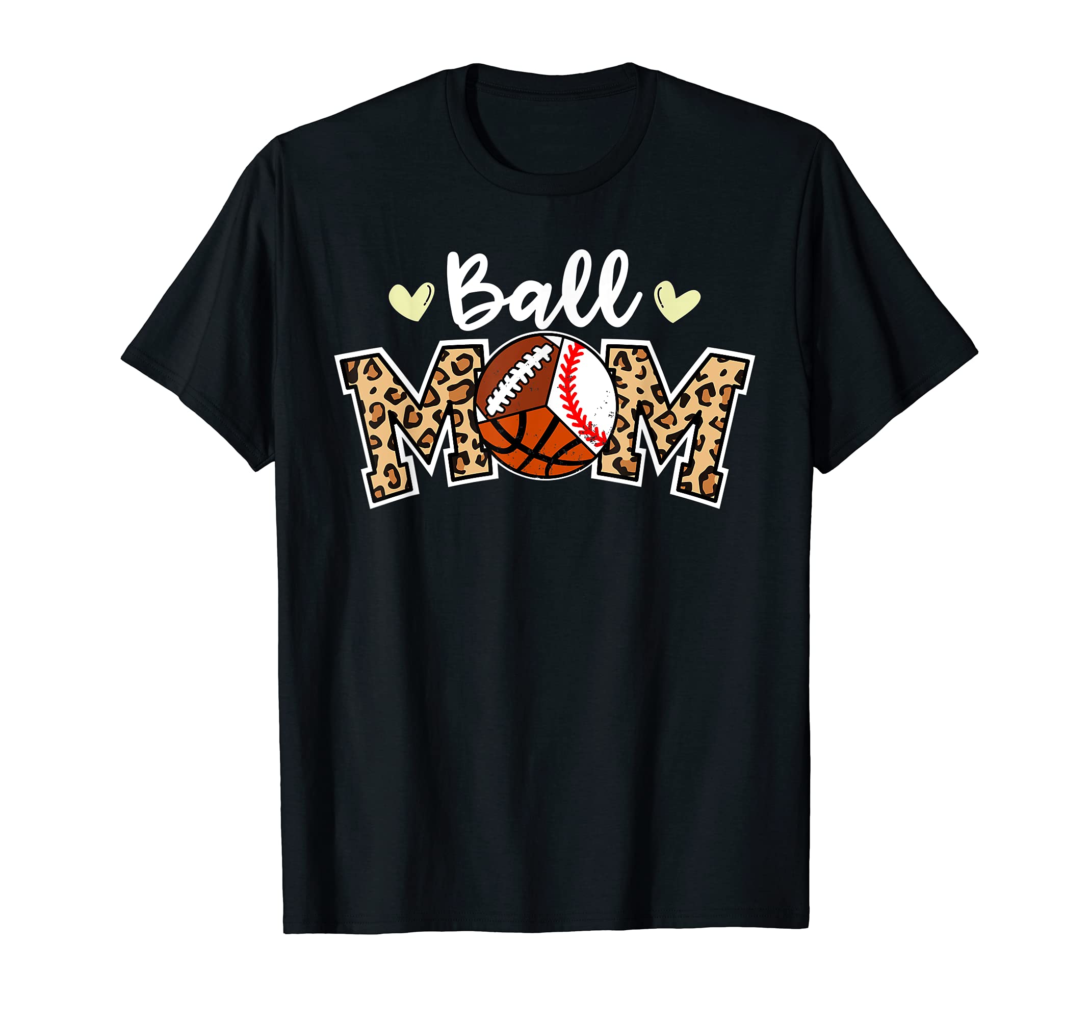 Ball Mom Leopard Baseball T-Shirt - Aesthetic Graphic for Adults - T-Shirt, Sweatshirt, Hoodie