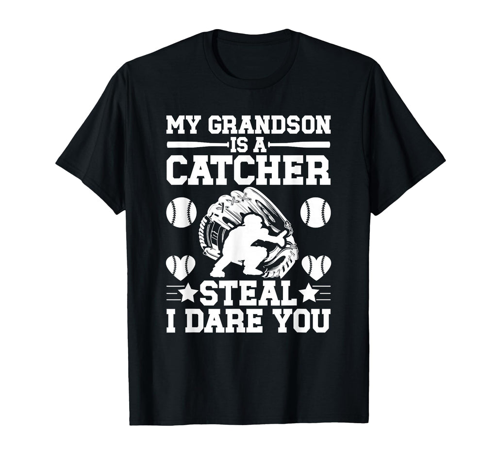 Grandson Is Baseball Catcher Grandma T-Shirt - Custom Art Print Unisex - T-Shirt, Sweatshirt, Hoodie