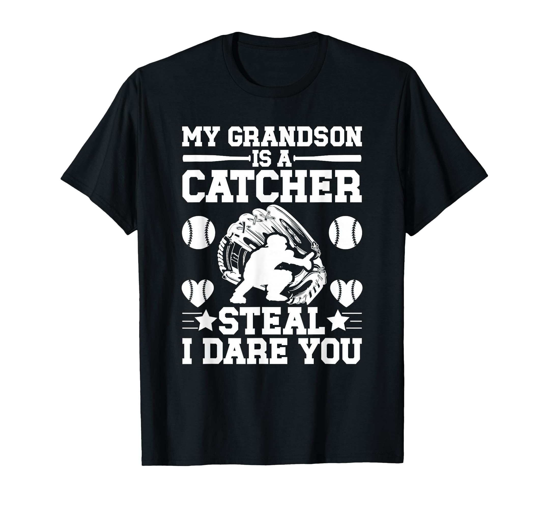 Grandson Is Baseball Catcher Grandma T-Shirt - Custom Art Print Unisex - T-Shirt, Sweatshirt, Hoodie