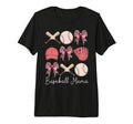 Baseball Mama Coquette Bow Baseball T-Shirt - Novelty Apparel Men Women - T-Shirt, Sweatshirt, Hoodie