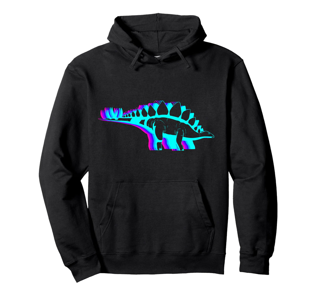 Stegosaurus Dinosaur Vaporwave Hoodie - Custom Art Print Unisex - T-Shirt, Sweatshirt, Hoodie