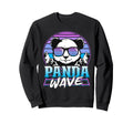 Panda Wave Synthwave Retrowave Sweatshirt - Custom Art Print for Adults - T-Shirt, Sweatshirt, Hoodie