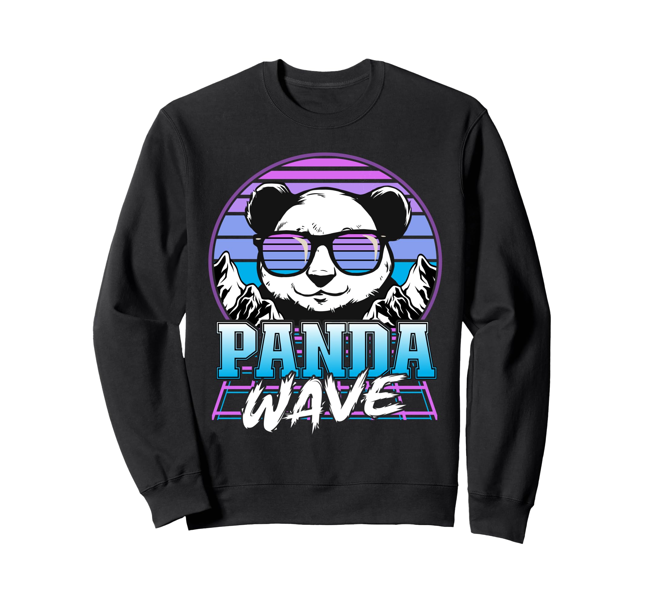 Panda Wave Synthwave Retrowave Sweatshirt - Custom Art Print for Adults - T-Shirt, Sweatshirt, Hoodie