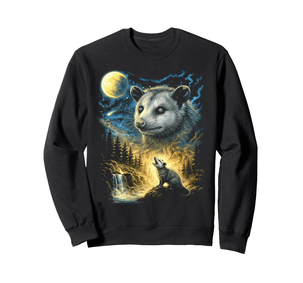 Possum Howling To Moon Meme Sweatshirt - Casual Everyday Wear Men Women - T-Shirt, Sweatshirt, Hoodie