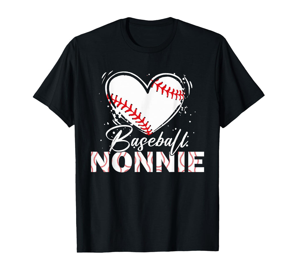 Baseball Nonnie Baseball Heart T-Shirt - Trendy Graphic for Adults - T-Shirt, Sweatshirt, Hoodie