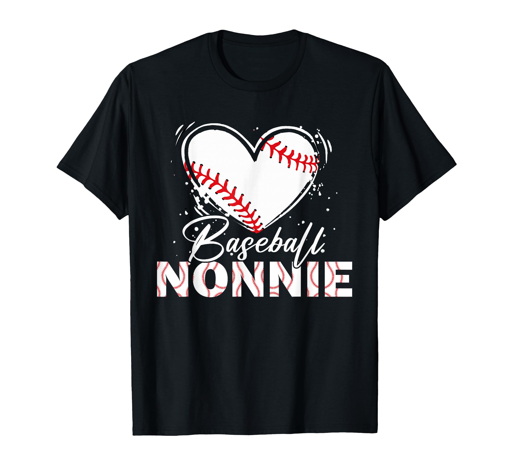 Baseball Nonnie Baseball Heart T-Shirt - Trendy Graphic for Adults - T-Shirt, Sweatshirt, Hoodie