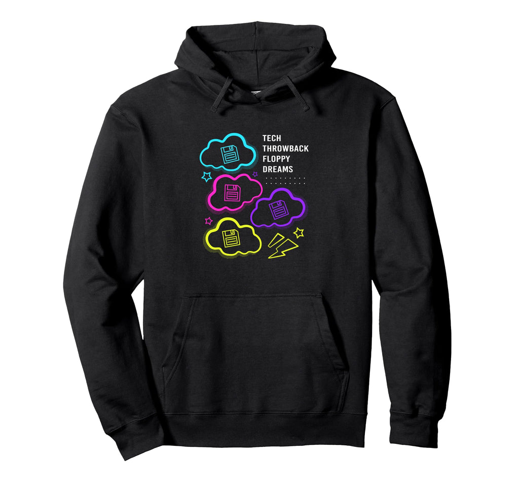 Retro80S Tech Throwback Floppy Dreams Hoodie - Custom Art Print Men Women - T-Shirt, Sweatshirt, Hoodie