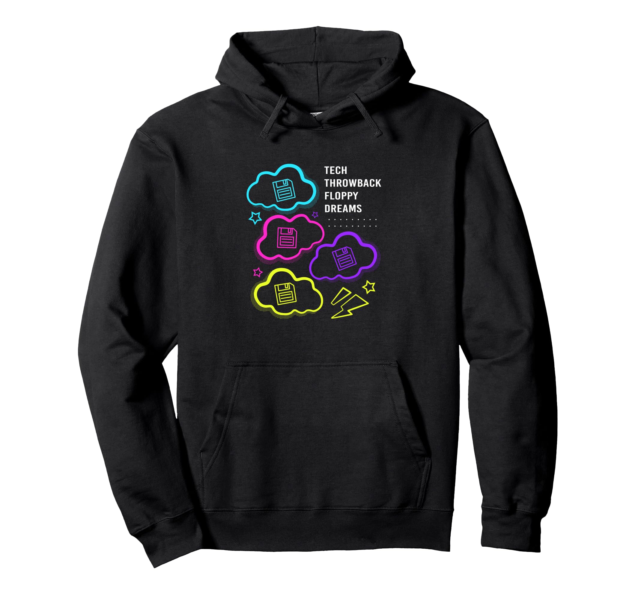Retro80S Tech Throwback Floppy Dreams Hoodie - Custom Art Print Men Women - T-Shirt, Sweatshirt, Hoodie