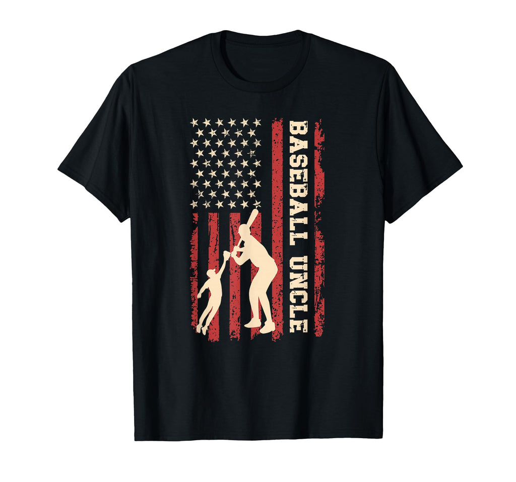Proud Baseball Uncle Us Flag Baseball T-Shirt - Graphic Print for Adults - T-Shirt, Sweatshirt, Hoodie