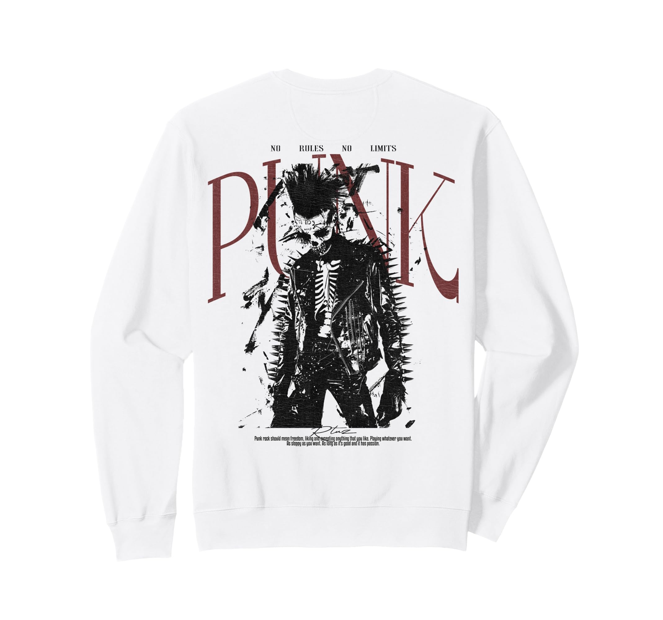 Back Y2K Streetwear Skull Sweatshirt - Aesthetic Graphic for Adults - T-Shirt, Sweatshirt, Hoodie
