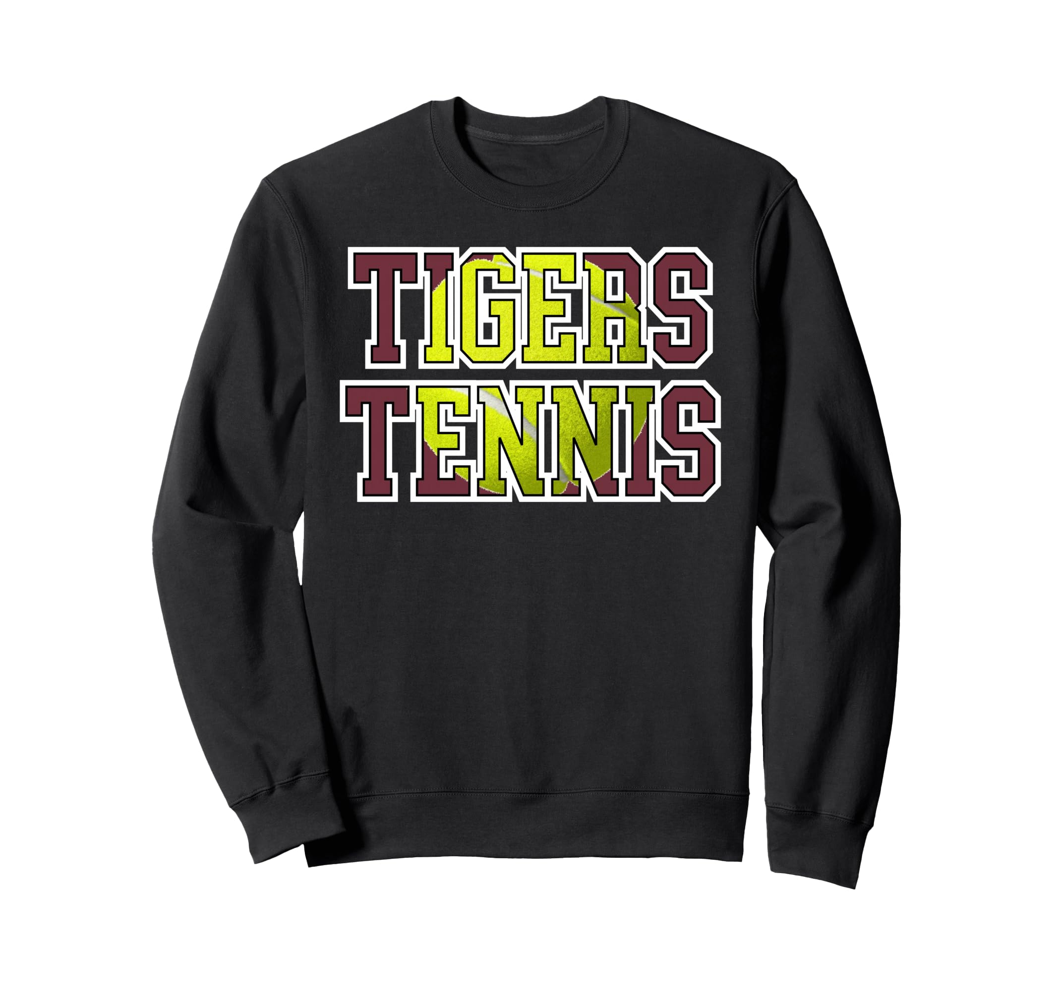 Maroon Tigers Tennis Mom School Sweatshirt - Custom Art Print Unisex - T-Shirt, Sweatshirt, Hoodie