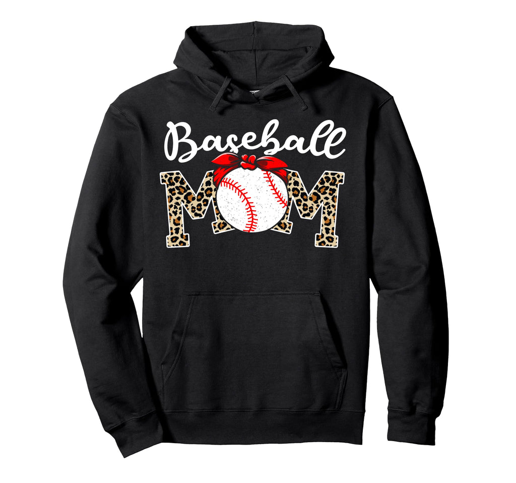 Baseball Mom Gifts Leopard Baseball Hoodie - Fun Novelty Design Men Women - T-Shirt, Sweatshirt, Hoodie