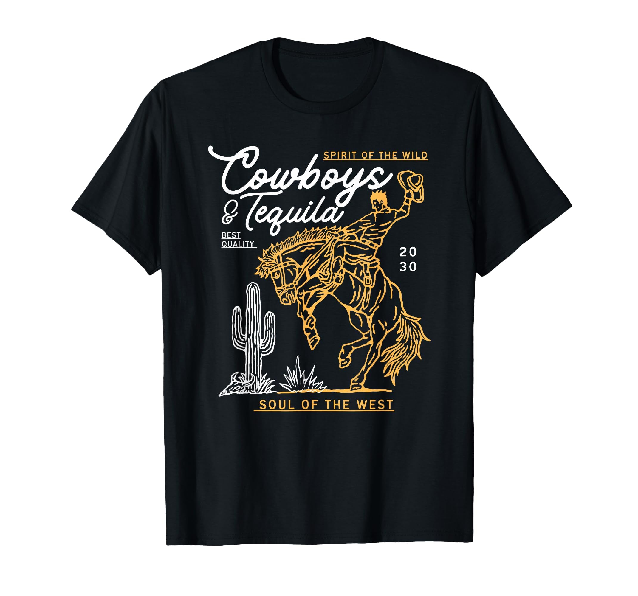 Cowboys And Tequila Country Rodeo Horse T-Shirt - Graphic Print Men Women - T-Shirt, Sweatshirt, Hoodie