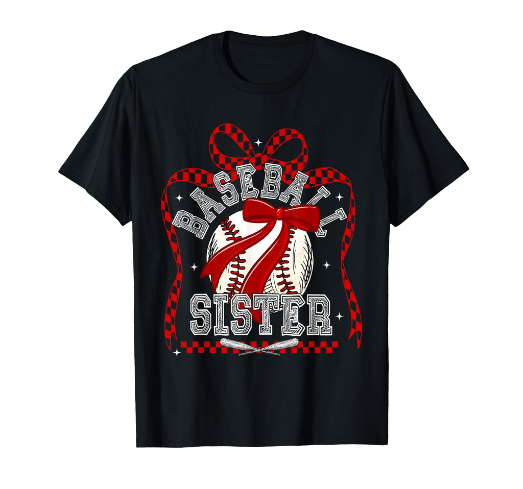 Baseball Coquette Bow Baseball Sister T-Shirt - Unique Graphic for Adults - T-Shirt, Sweatshirt, Hoodie