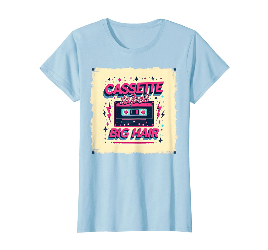 1985 80S Cassette Tape Big Hair T-Shirt - Trendy Graphic for Adults - T-Shirt, Sweatshirt, Hoodie
