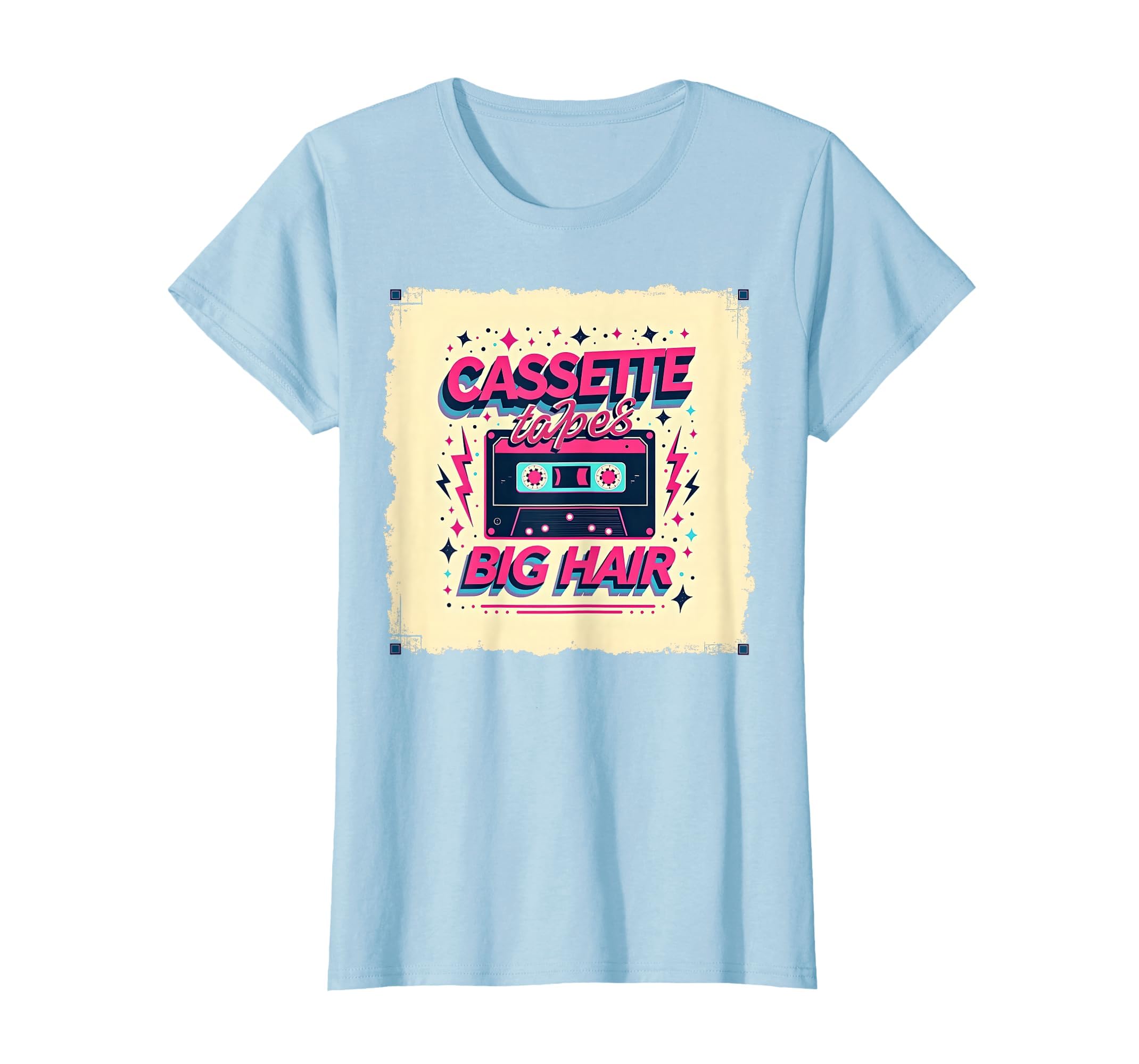 1985 80S Cassette Tape Big Hair T-Shirt - Trendy Graphic for Adults - T-Shirt, Sweatshirt, Hoodie