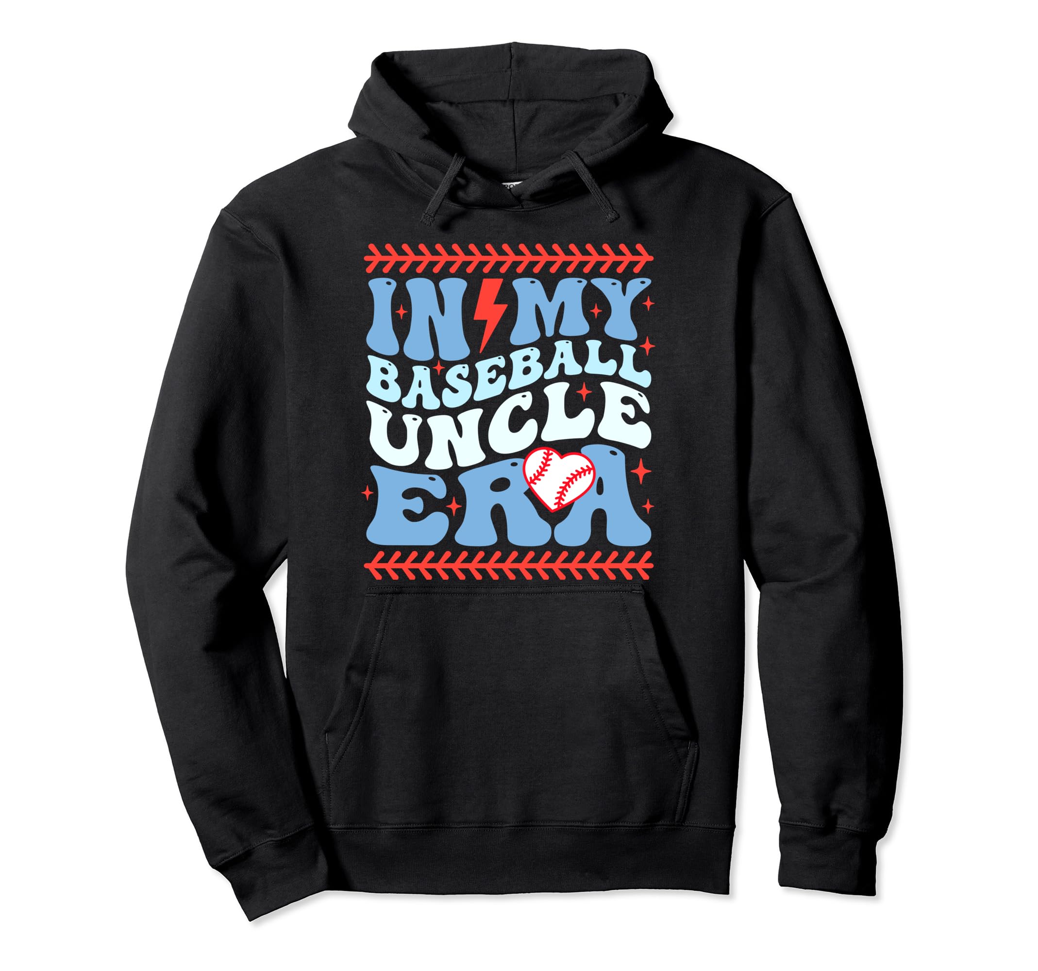 My Baseball Uncle Era Groovy Baseball Hoodie - Minimalist Print Unisex - T-Shirt, Sweatshirt, Hoodie