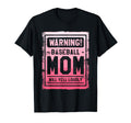 Warning Baseball Mom Will Yell T-Shirt - Custom Art Print for Adults - T-Shirt, Sweatshirt, Hoodie