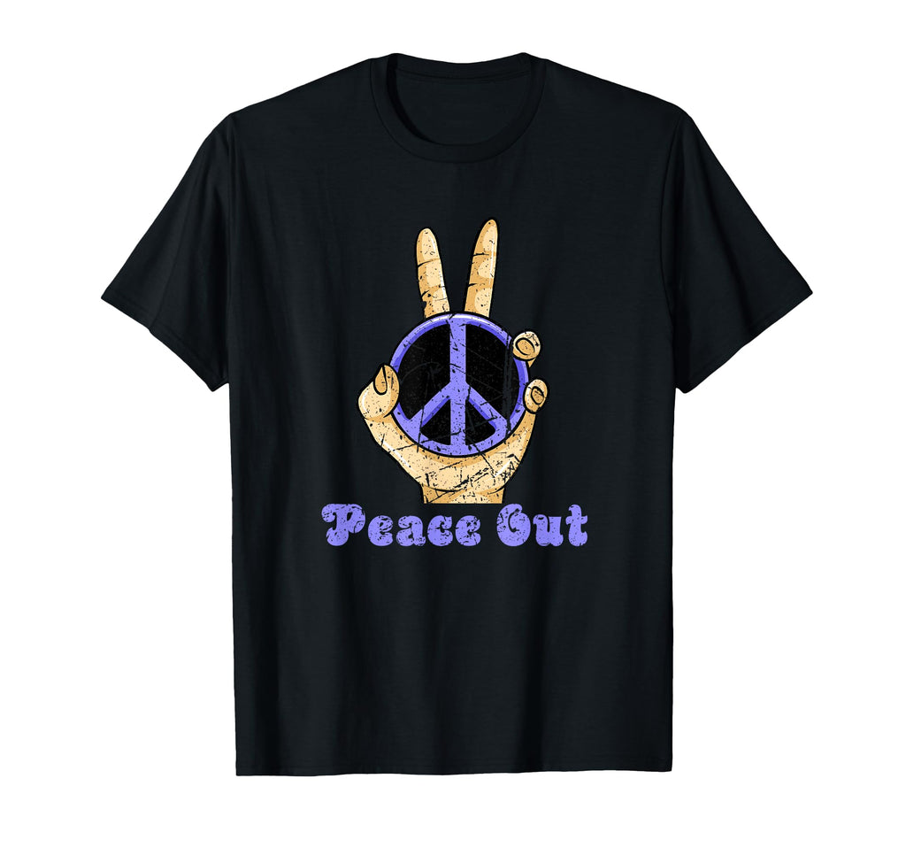Retirement Hippie Peace Out Sign T-Shirt - Aesthetic Graphic Men Women - T-Shirt, Sweatshirt, Hoodie
