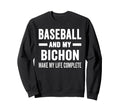 Baseball And My Bichon Mama Dog Sweatshirt - Trendy Graphic for Adults - T-Shirt, Sweatshirt, Hoodie